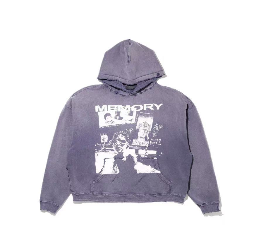 ERD Grunge Photo‑Print Pullover Hoodie