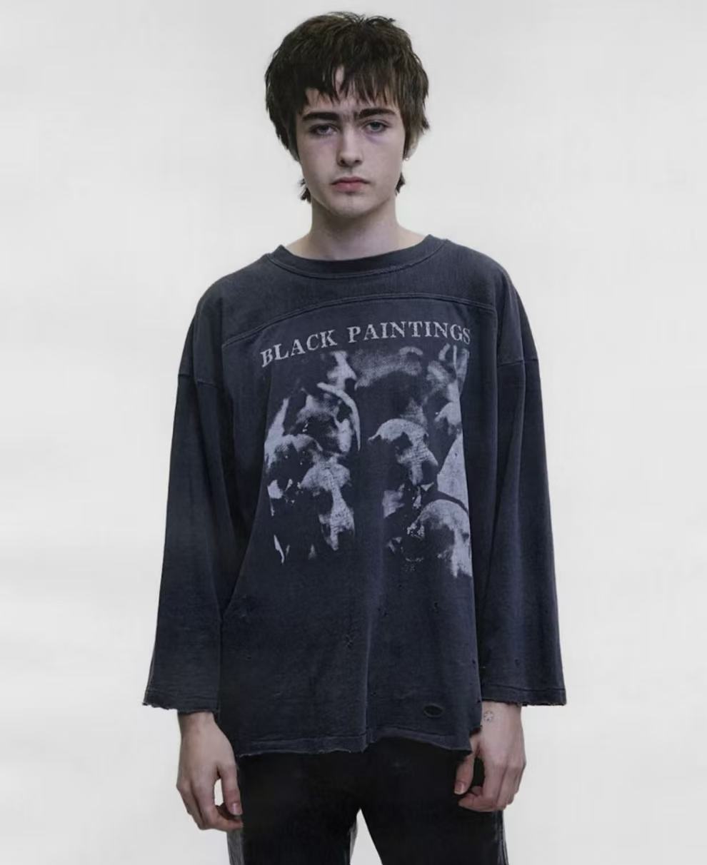 ERD Black Paintings Destroyed 3/4 Sleeve Tee