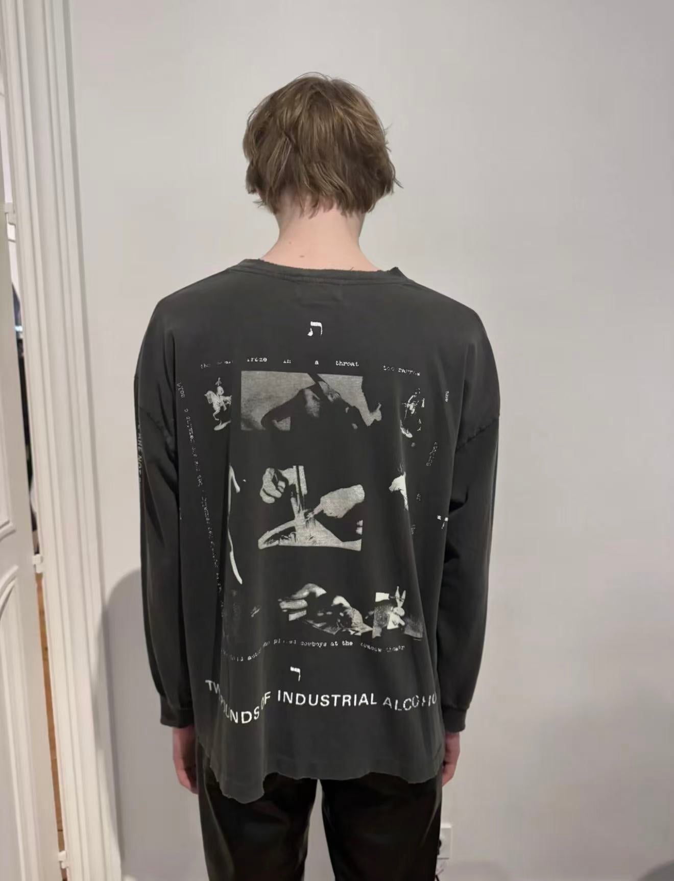 ERD Letters From The White Rose Raw‑Hem Long Sleeve Tee