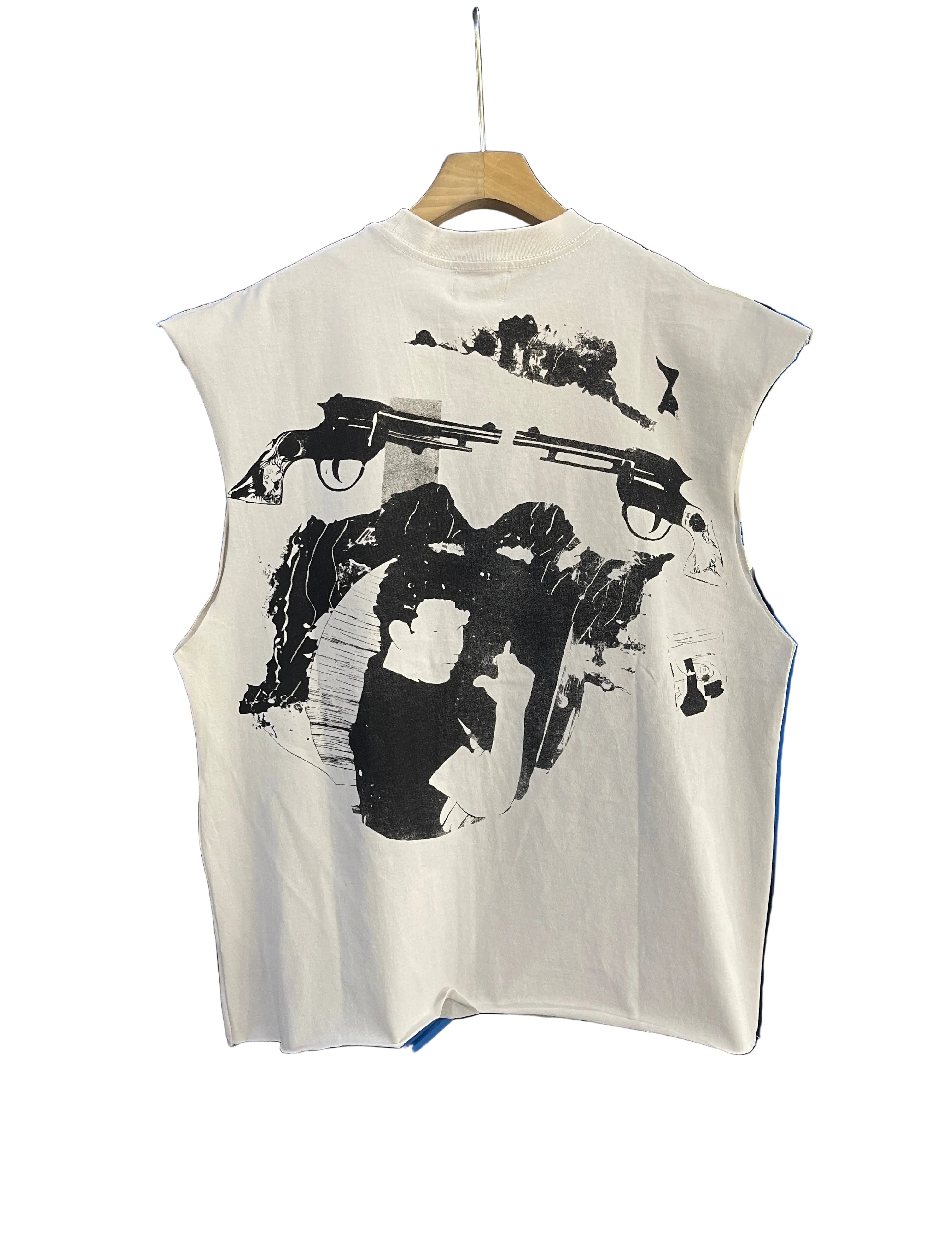 ERD Prison‑Theme Graphic Cut‑Off Sleeveless Tee