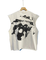 ERD Prison‑Theme Graphic Cut‑Off Sleeveless Tee