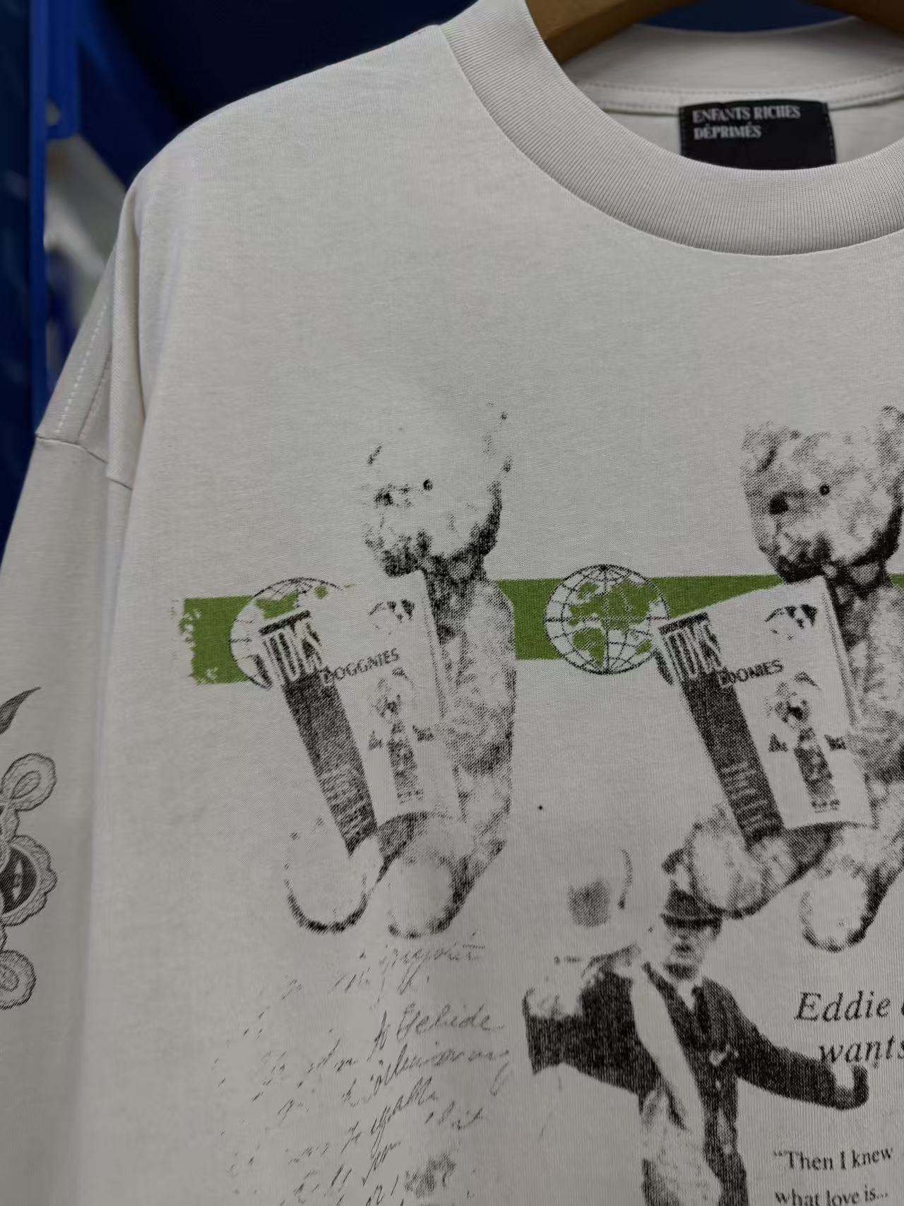ERD Teddy Bear Collage Dual‑Sided Long Sleeve Tee