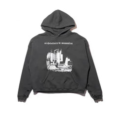 ERD Washed Charcoal Gothic Hoodie