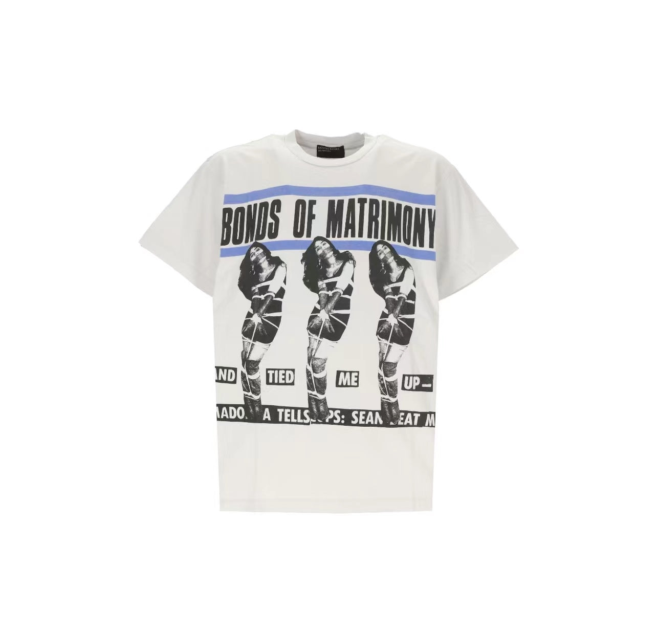 ERD Blue Stripe Vintage Photo Print Boxy T‑Shirt