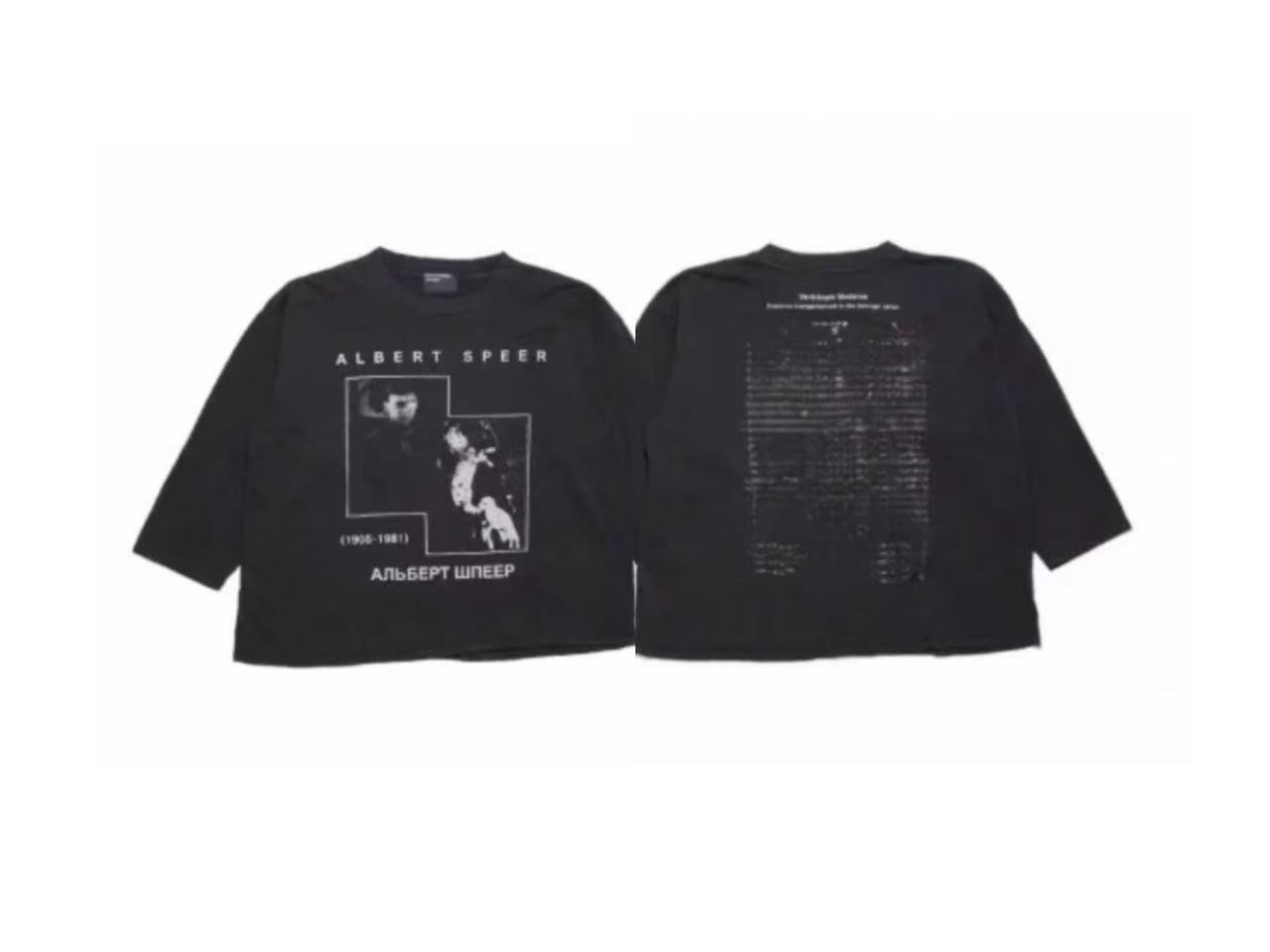ERD Albert Speer Dual‑Sided 3/4 Sleeve Cropped Tee