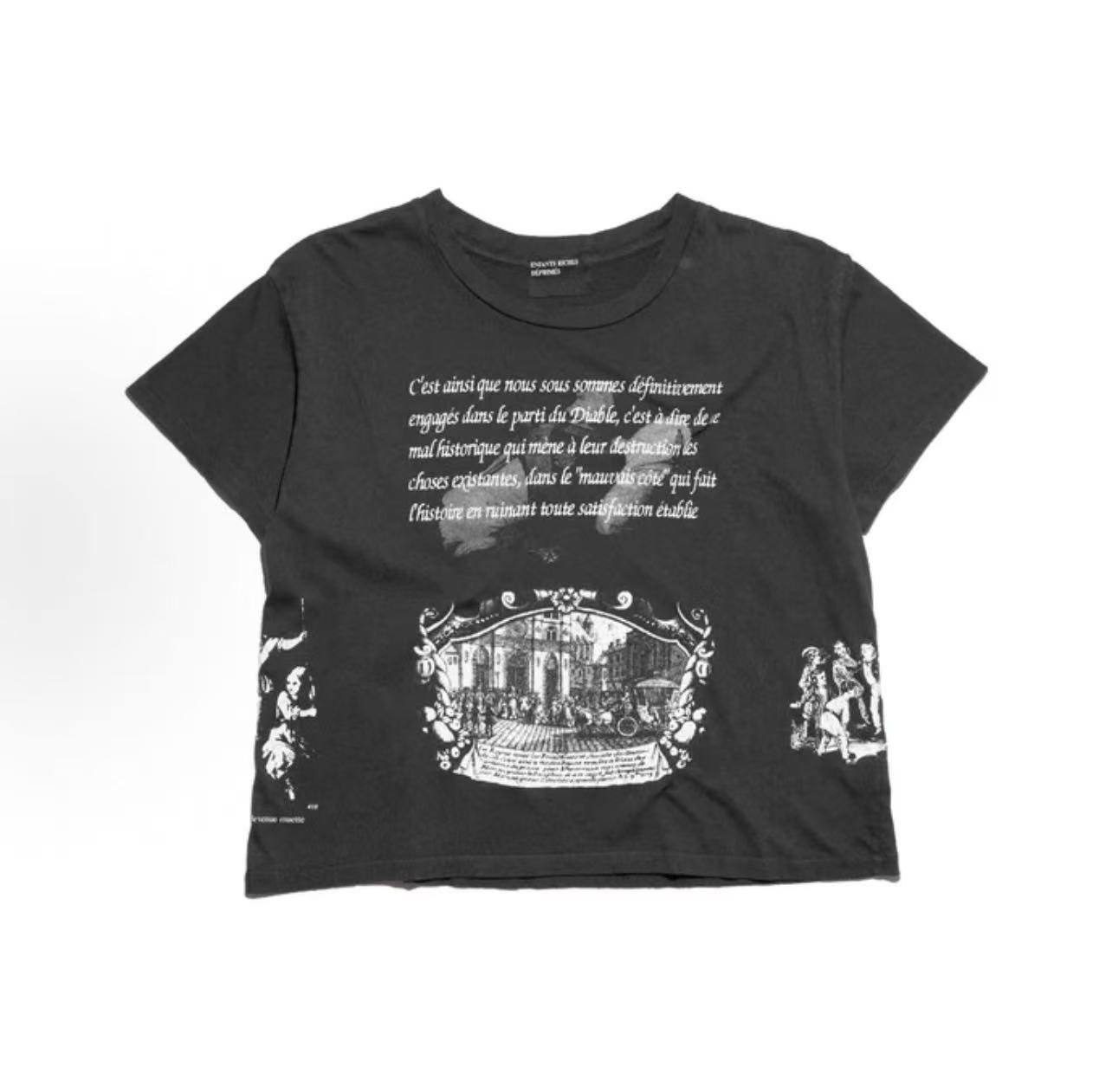 ERD Vintage Engraving Print Cropped T‑Shirt
