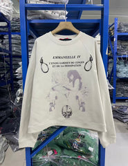 ERD Skull Graphic Raglan Cropped Sweatshirt