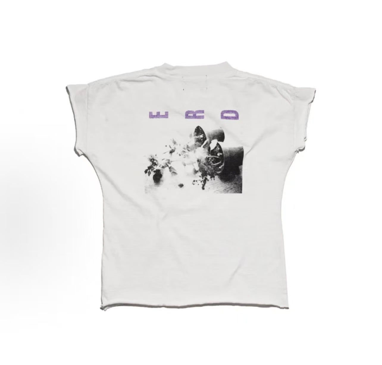 ERD Retro Collage Cap Sleeve Cropped Tee