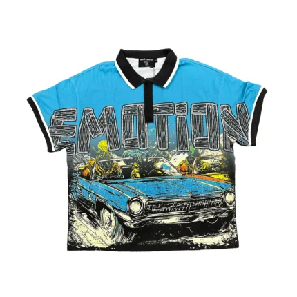 Mixed Emotion Blue “Road Rage” Button Up