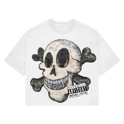 Mixed Emotion White “Pirate” Cropped Tee