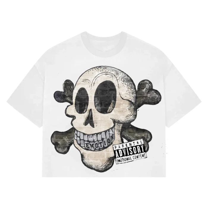 Mixed Emotion White “Pirate” Cropped Tee