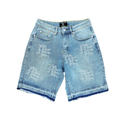 Mixed Emotion ‘ME’ Rhinestone Denim Shorts