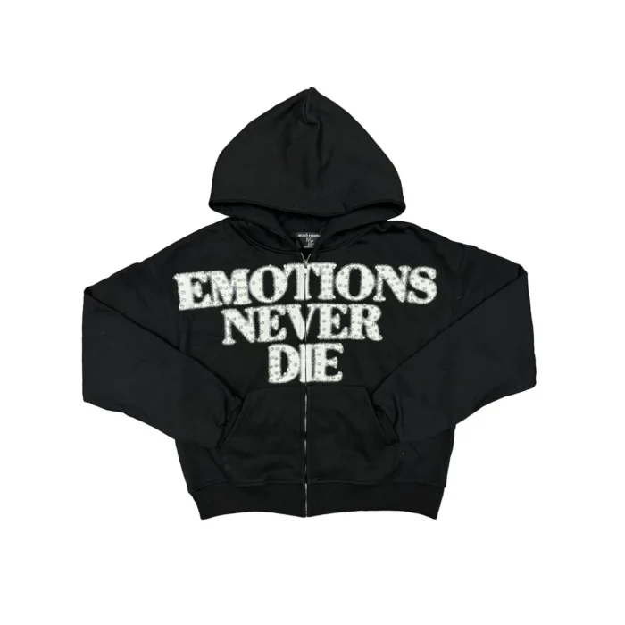 Mixedemotion Black ‘End’ Rhinestone hoodie