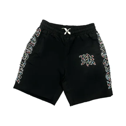 Mixedemotion ‘Danger’ Patch Denim Shorts