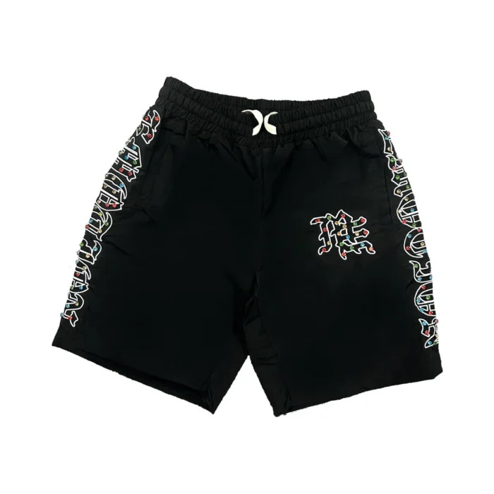 Mixedemotion ‘Danger’ Patch Denim Shorts