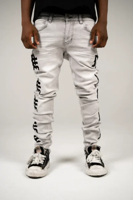 Mixedemotion Monogram Denim Grey Wash