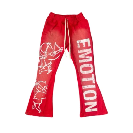 Mixedemotion Red “Cupid” Flare Sweatpants