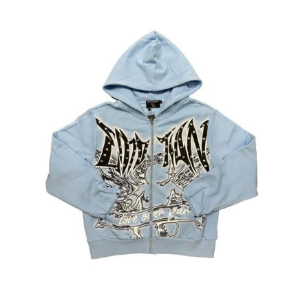 Mixedemotion Blue “Graffiti” Rhinestone Hoodie